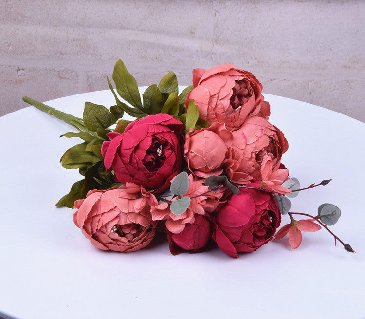 13 Core-spun Peony Decorative Flowers Artificial Flowers Artificial Flowers