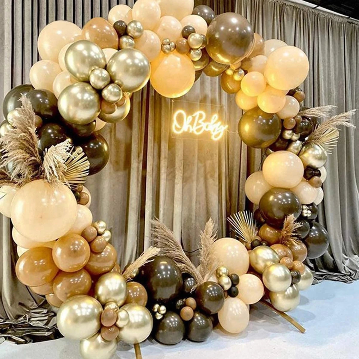 Apricot Coffee Brown Balloon Garland Arch Kit  Party Decoration