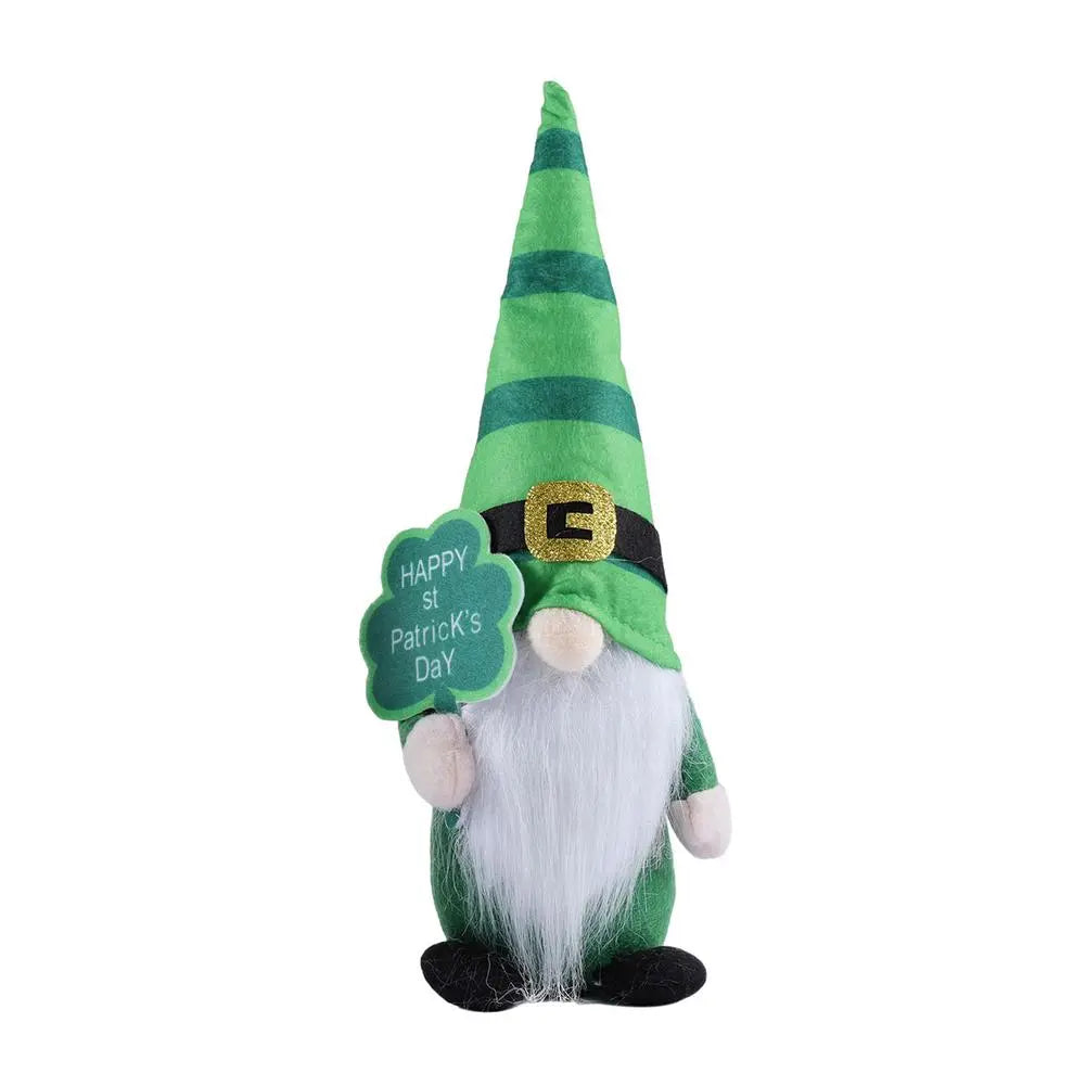 St Patrick Day Gnome Decor Irish Handmade Gnomes Festival Elf Faceless Doll Lucky Green Dwarf Plush Doll Holiday Hangings Orname