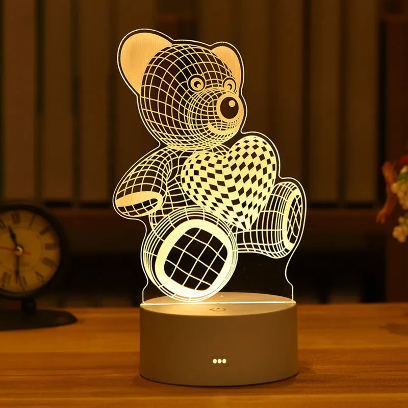 Romantic Love 3D Acrylic Led Lamp