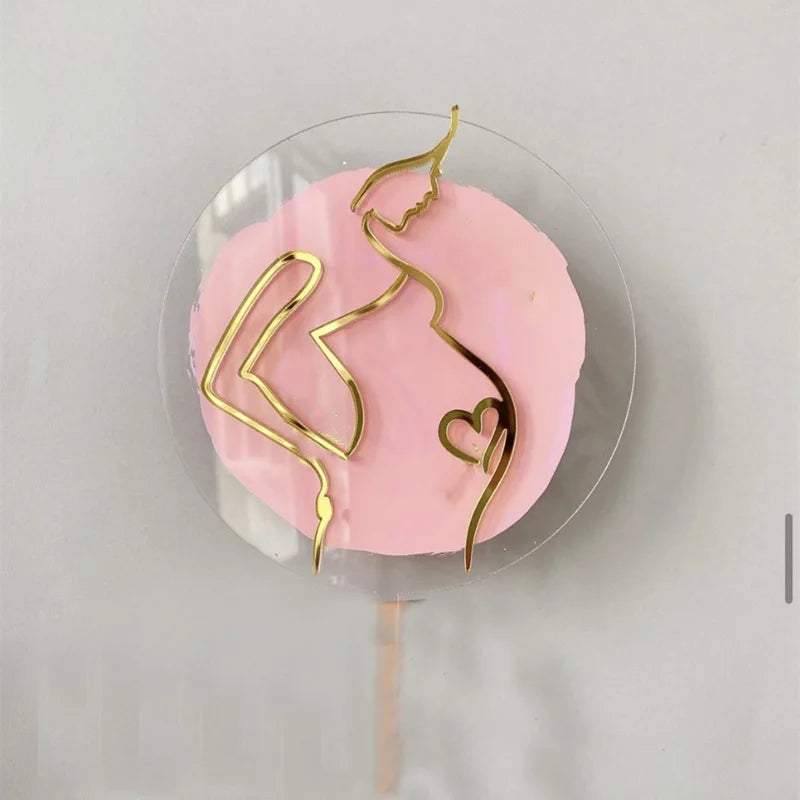 New Abstract Minimalist Lines Cake Toppers Acrylic