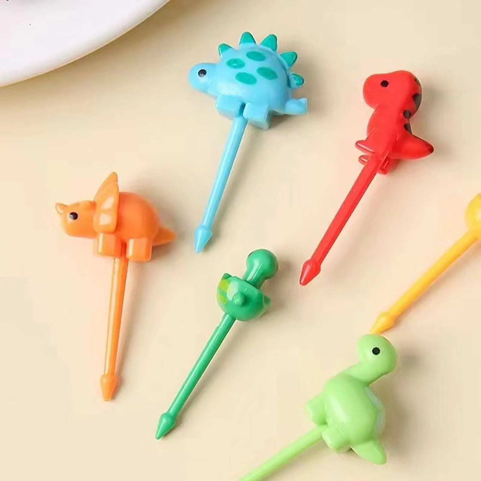 6Pcs/Set Animal Food Picks For Kids Cute Dinosaur Cartoon Animal Fruit Food Toothpicks Lunch Bento Box Picks Kids Accessories