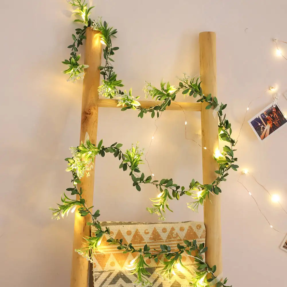 Leds Flower String Light Garland Leaves