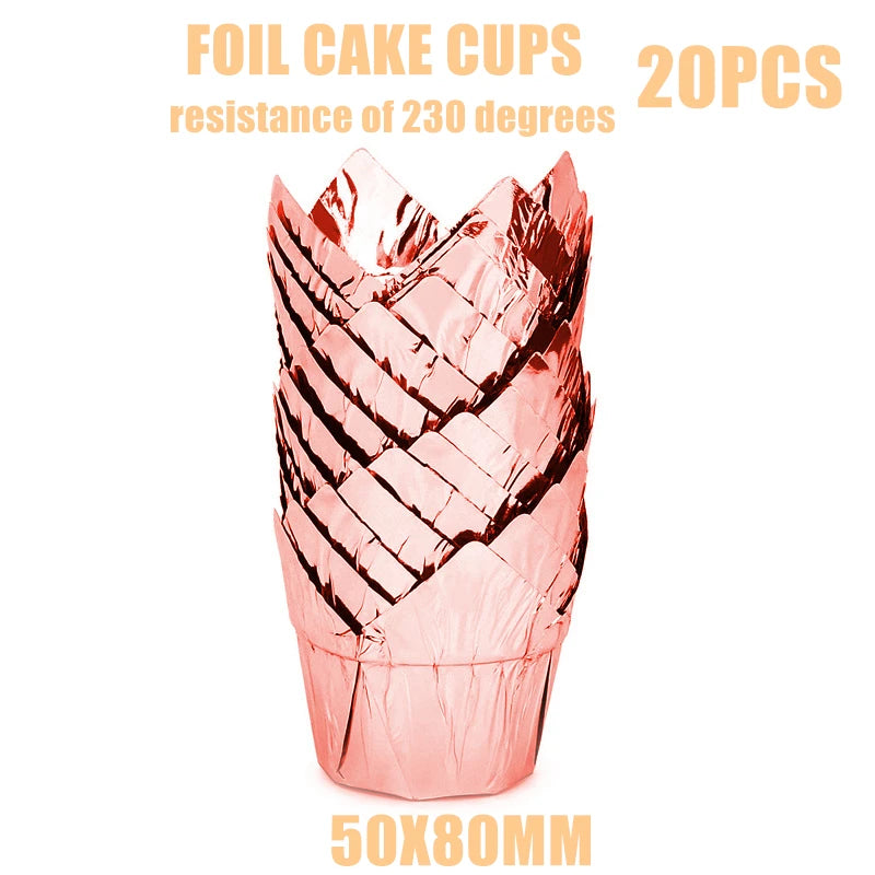 Rose Gold Birthday Party Decorations Disposable Tableware Paper Plates Cup