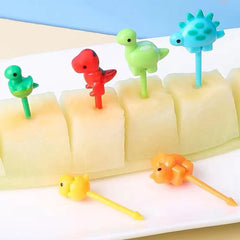 6Pcs/Set Animal Food Picks For Kids Cute Dinosaur Cartoon Animal Fruit Food Toothpicks Lunch Bento Box Picks Kids Accessories