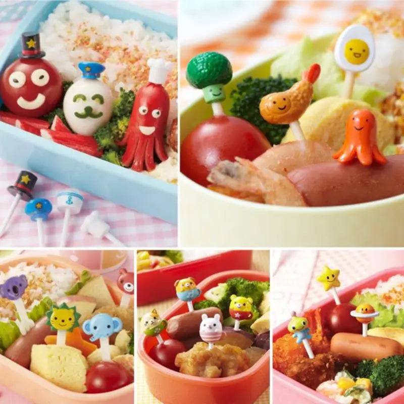 Bento Vegetable Crockery Cute Mini Toddler Children Fruit Forks Toothpicks Kids Food Picks Cartoon Animal Fruit Forks