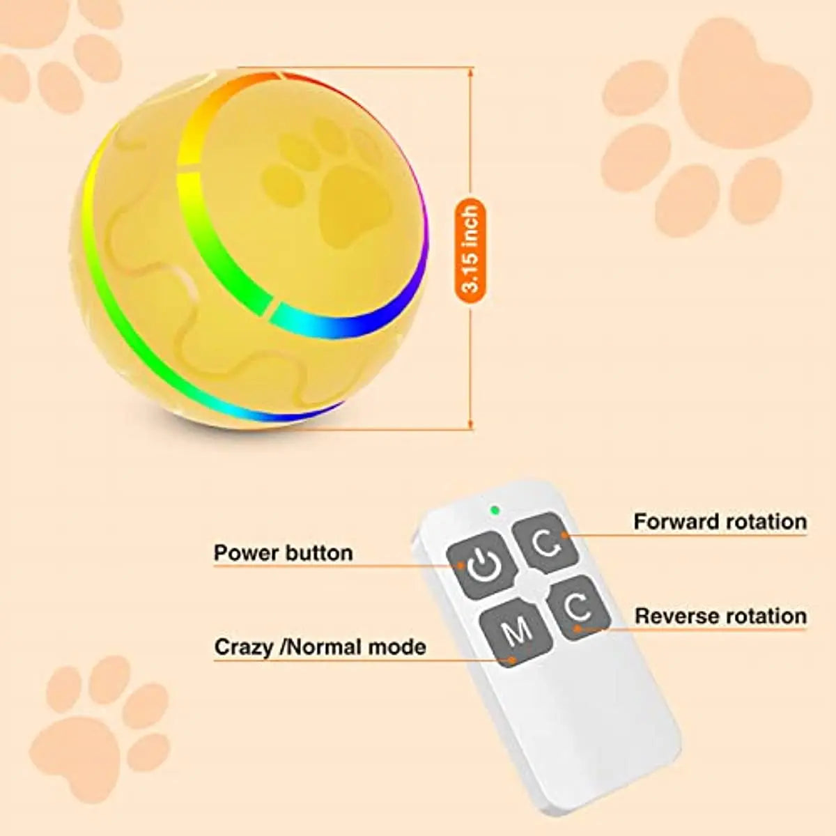 ATUBAN Remote Control Dog Balls