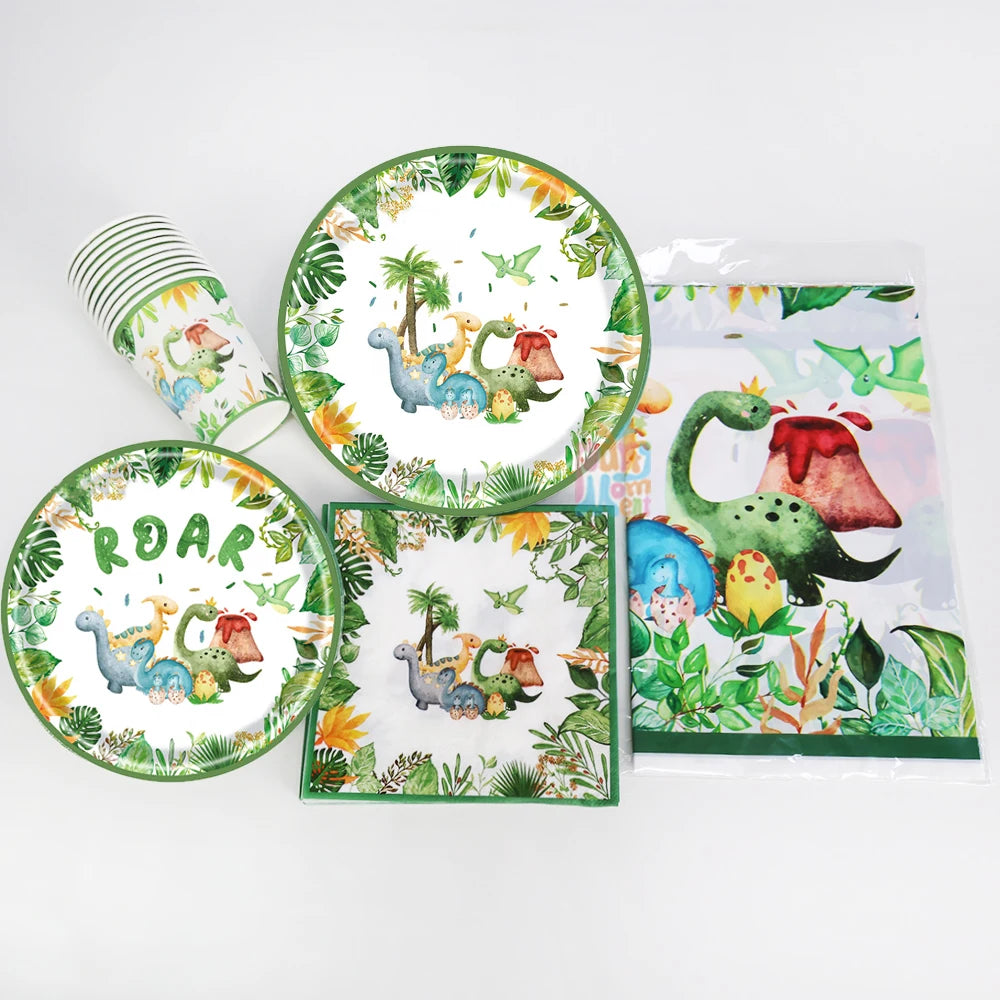 Dinosaur Tableware Paper Cups Plates