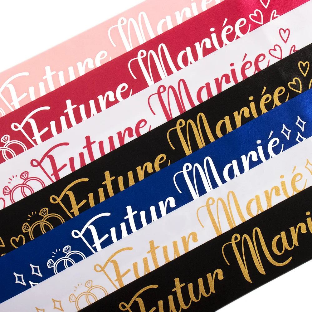 Bride to Be- Groom to Be Sash in French Version for Bachelor and Bachelorette Party