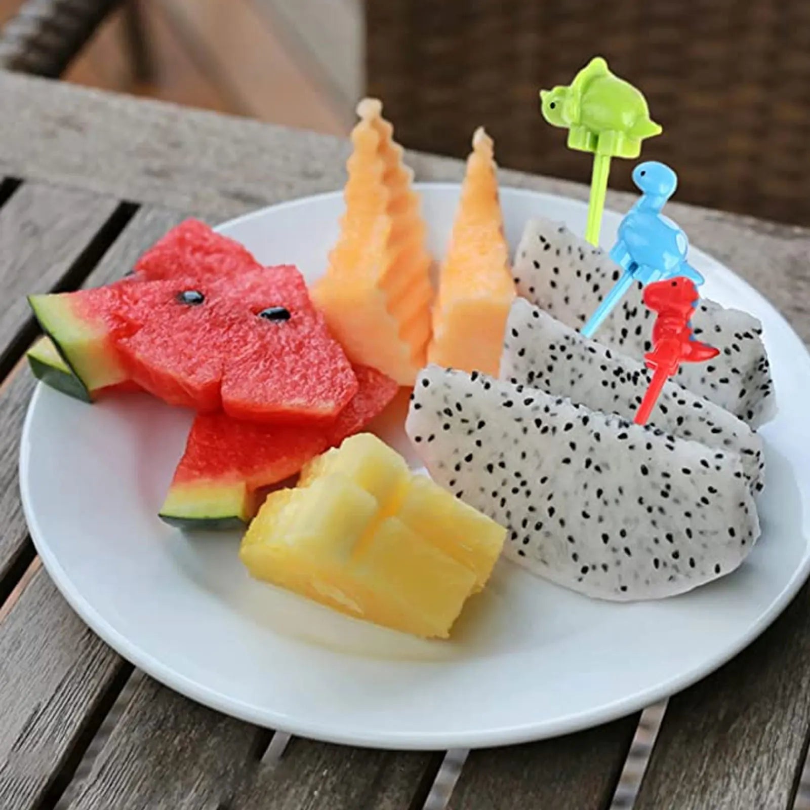 6Pcs/Set Animal Food Picks For Kids Cute Dinosaur Cartoon Animal Fruit Food Toothpicks Lunch Bento Box Picks Kids Accessories