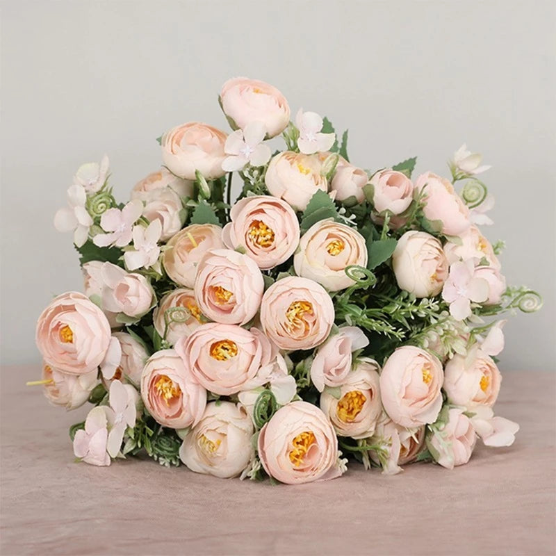 30cm Bouquet Artificial Flowers Peonies Home Accessories Wedding Decoration Party Fake Plants DIY Valentines Day Artificial Rose