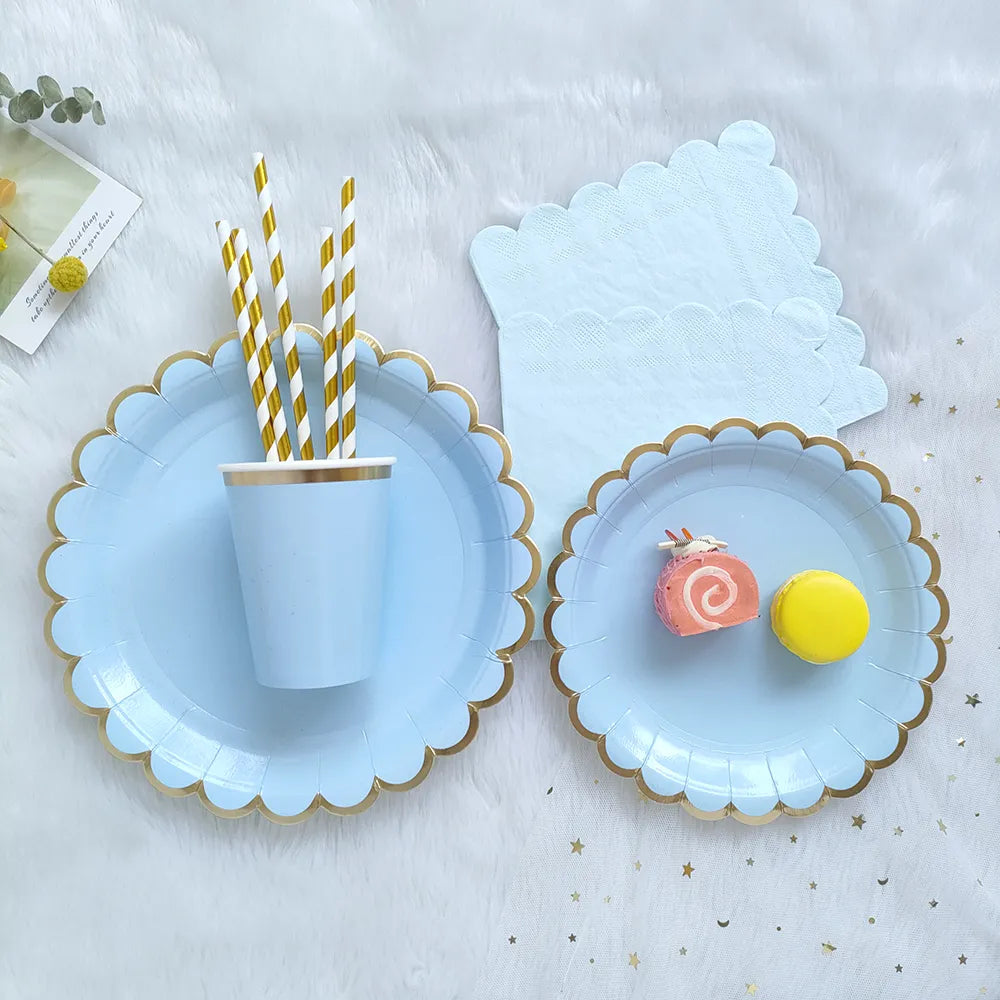 Solid Color Petal Series Disposable Tableware