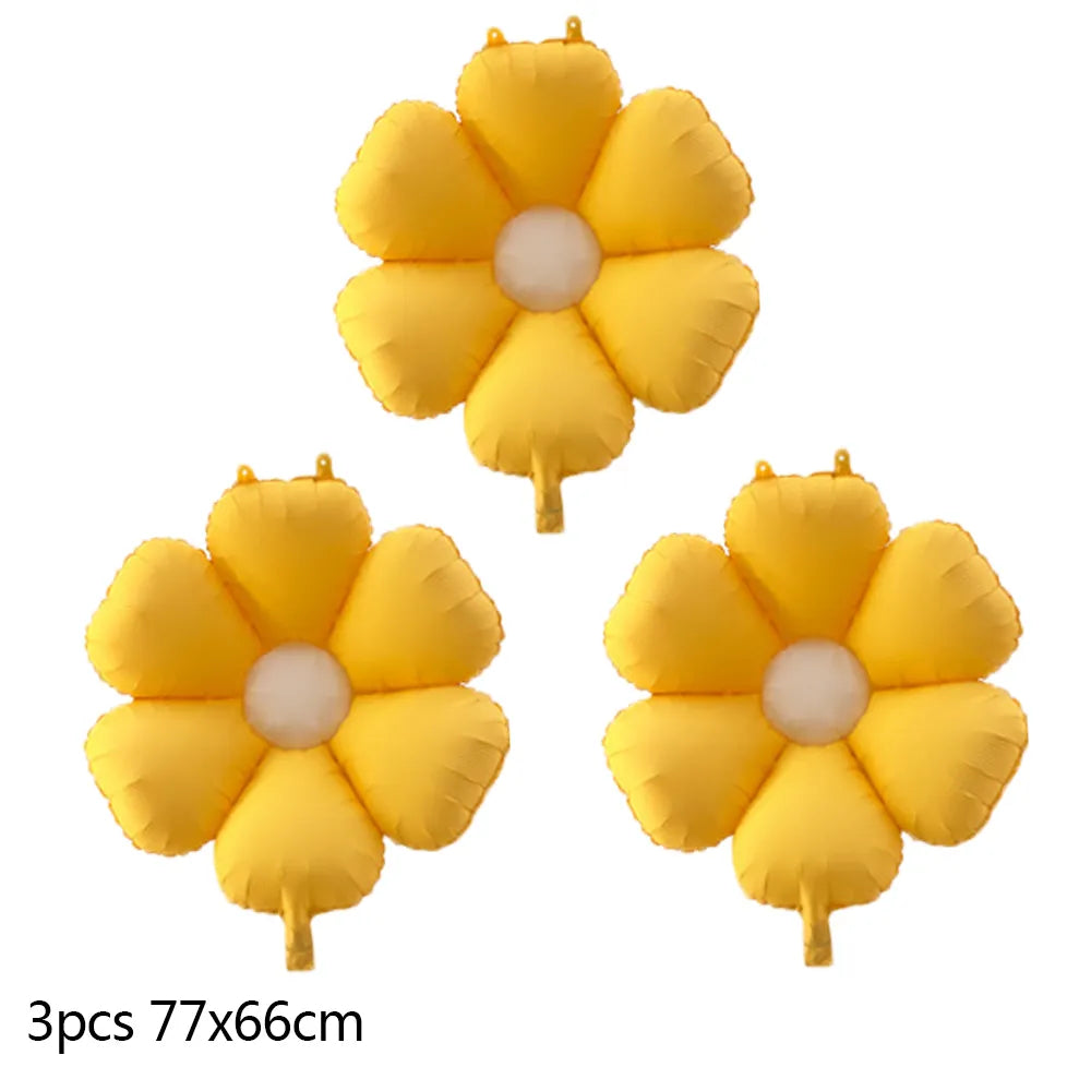 New Pink Yellow White Daisy Flower Foil Balloons