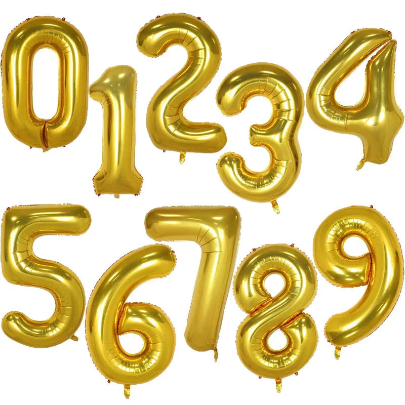 40Inch Big Foil Birthday Balloons Helium Number Balloon 0-9