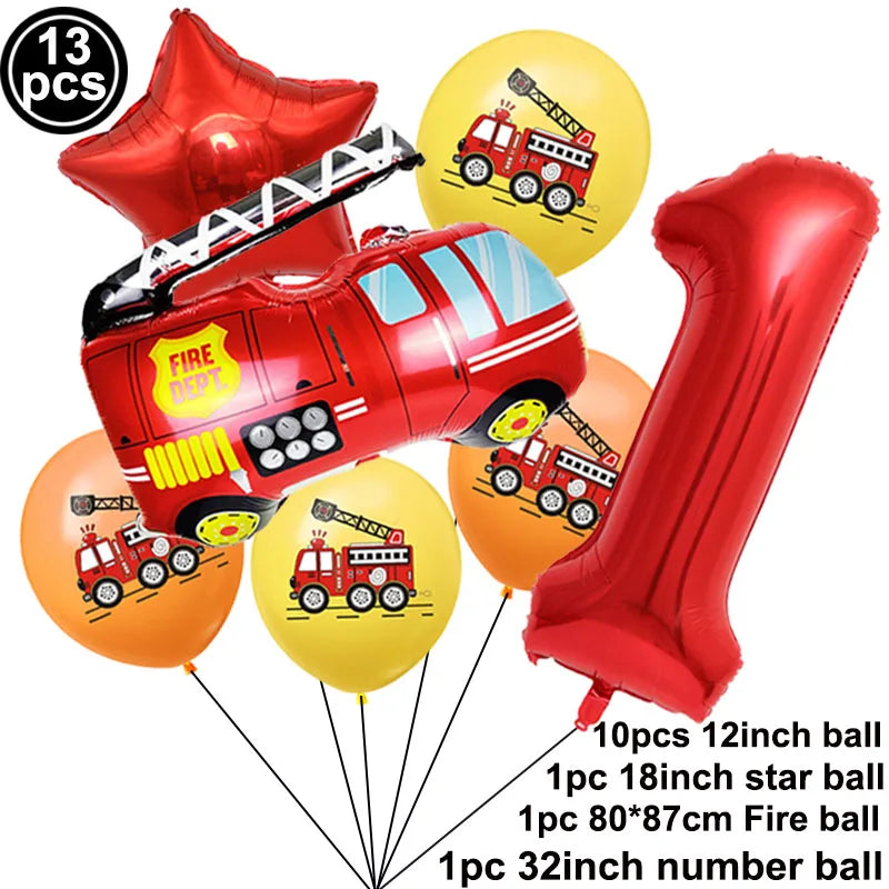 Decoration For Children's Party Cutlery Set Excavator Balloon Napkin Paper Cup Banner