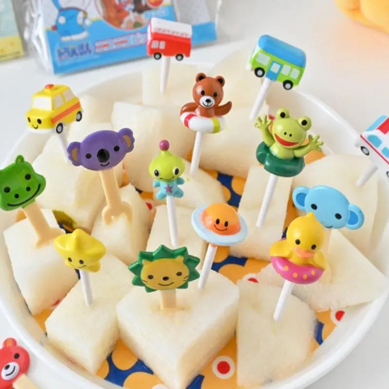 Bento Vegetable Crockery Cute Mini Toddler Children Fruit Forks Toothpicks Kids Food Picks Cartoon Animal Fruit Forks