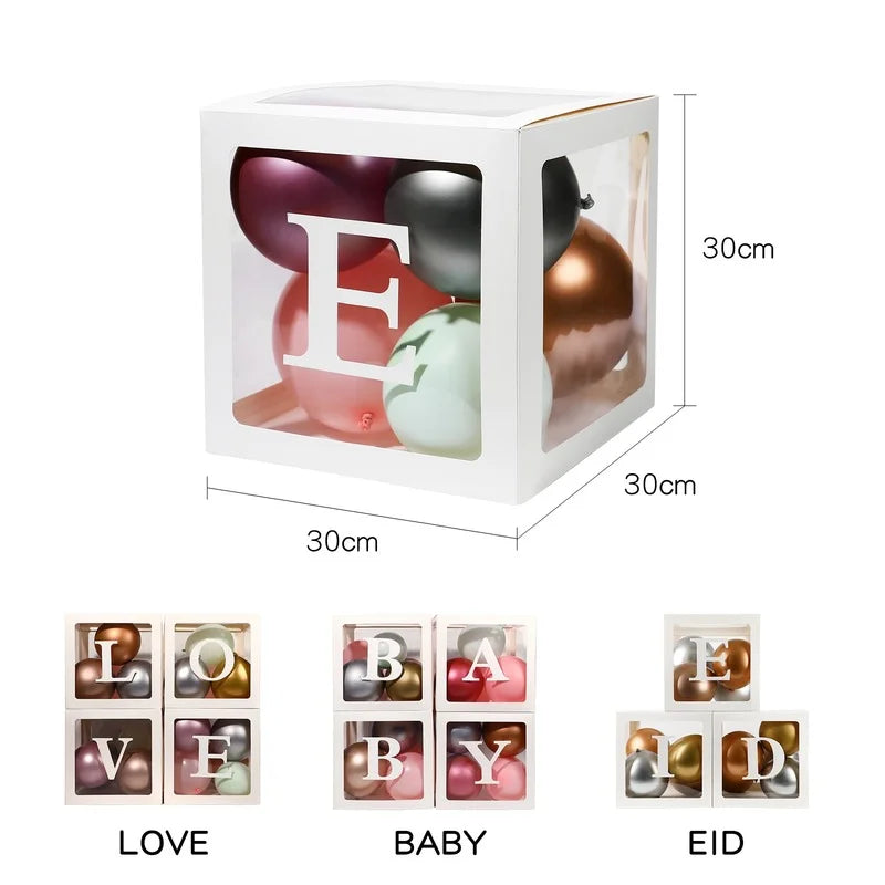 30cm Transparent Letter A-Z Box Custom Ballooon Box