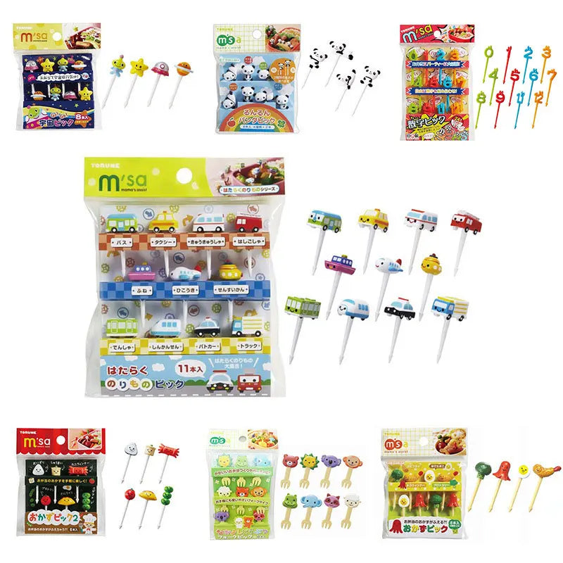 Bento Vegetable Crockery Cute Mini Toddler Children Fruit Forks Toothpicks Kids Food Picks Cartoon Animal Fruit Forks