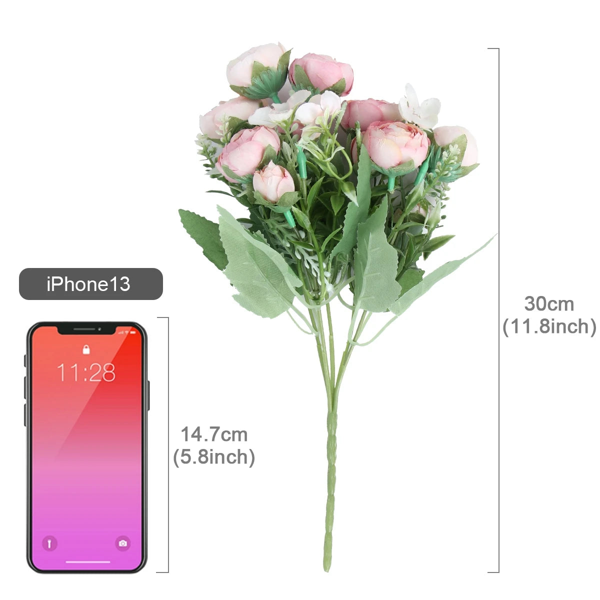 30cm Bouquet Artificial Flowers Peonies Home Accessories Wedding Decoration Party Fake Plants DIY Valentines Day Artificial Rose