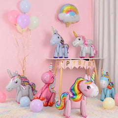 Unicorn Birthday Balloons Party Decor Rainbow Foil Number