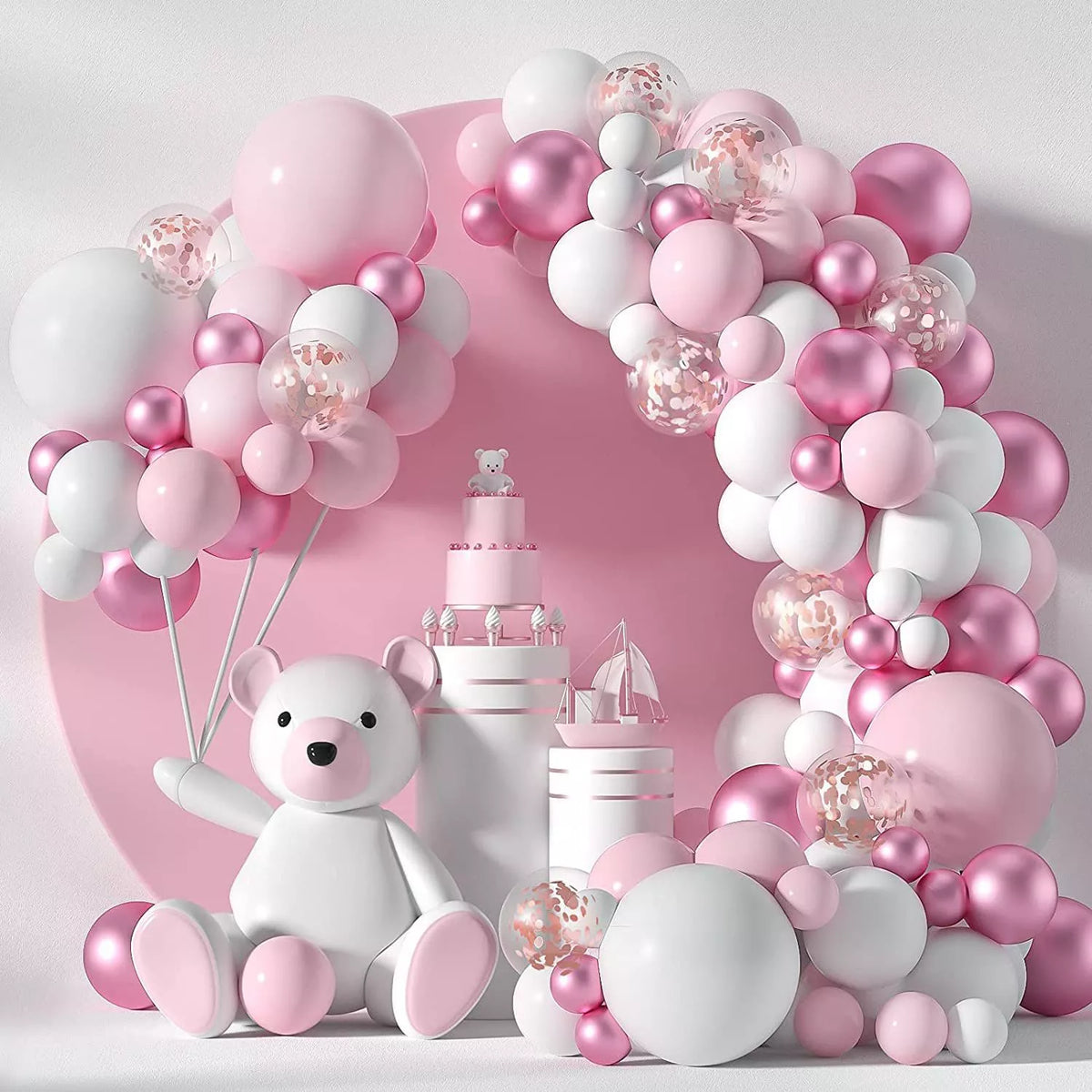 Macaron Pink Balloon Garland Arch Welcome Baby Shower Balloons